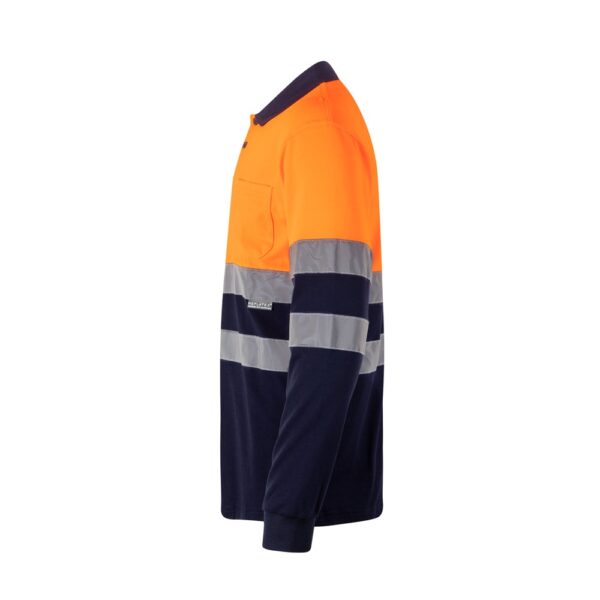 VL PLUTO LARGE. Zweifarbiges Piqué-Poloshirt (150g/m²) mit langen Ärmeln, aus Baumwolle (55%) und Polyester (45%)