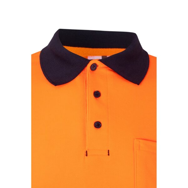 VL PLUTO LARGE. Zweifarbiges Piqué-Poloshirt (150g/m²) mit langen Ärmeln, aus Baumwolle (55%) und Polyester (45%)