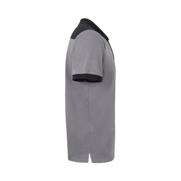 VL VELES. Zweifarbiges Stretch-Piqué-Poloshirt (200 g/m²) mit kurzen Ärmeln, aus Polyester (96 %) und Elastan (4 %)