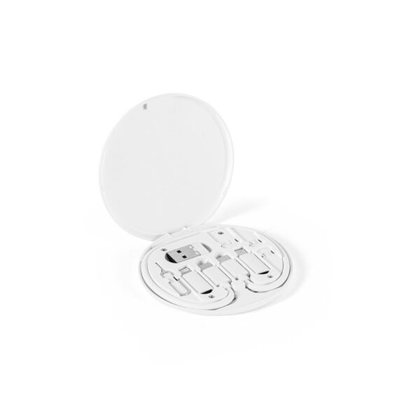 SYSTROM. Superschnelles Ladekabel und Adapter-Set aus Recyceltes ABS (100% rABS) - weiss