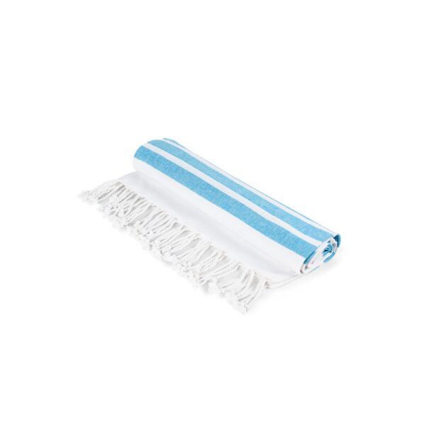 SARDENHA. Strandtuch aus Baumwolle (70% recycelt) und Polyester (30% recycelt) (180 g/m²) - hellblau