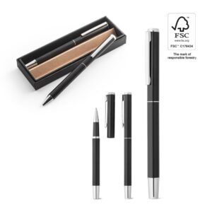 LEAH. Roll- und Kugelschreiber aus Aluminium (94% rAL) mit Clip
