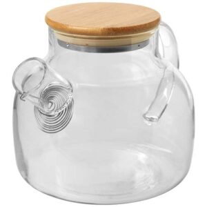 Zen Teekanne mit Sieb und Deckel aus Bambus - transparent